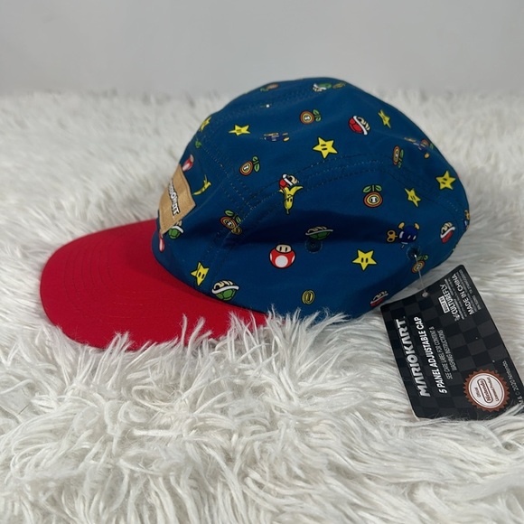 Nintendo Mariokart by Culturefly 5 Panel Adjustable Blue Cap Hat NWT - Picture 4 of 8